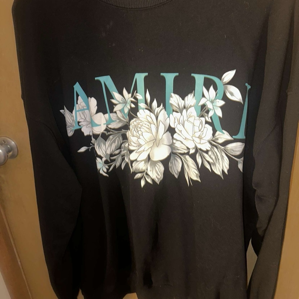 Amiri Black Floral Sweatshirt